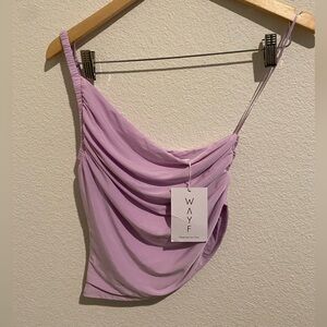 WAYF Soft Purple Draped Top
